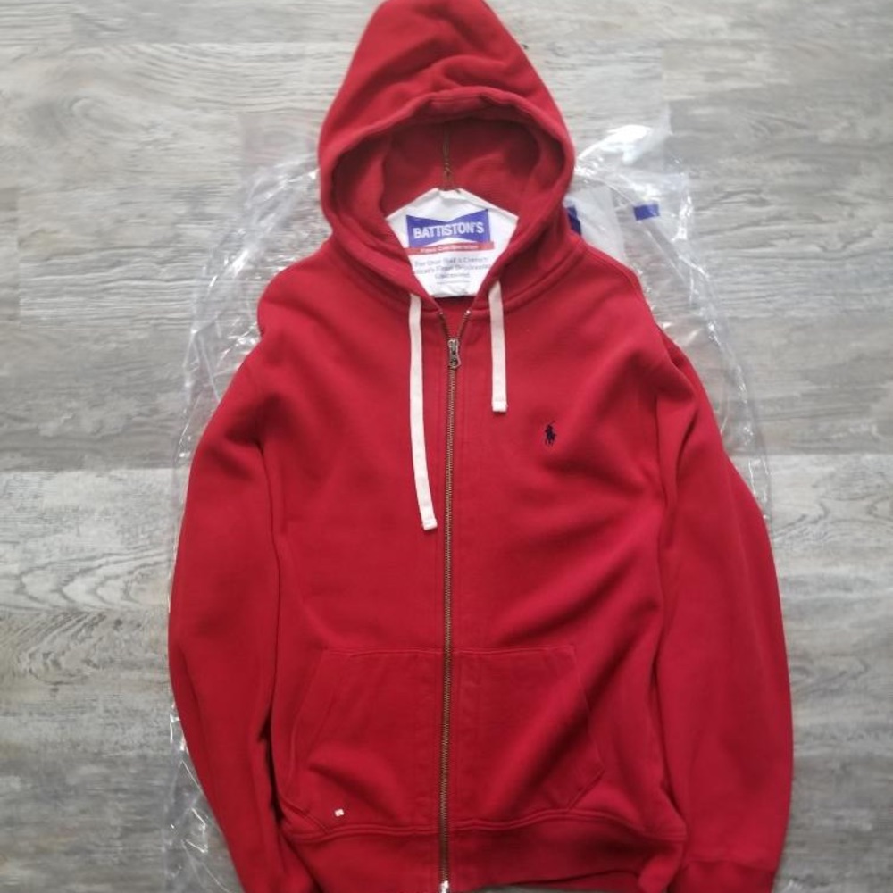 Polo hoodie XL red gently used retail $125